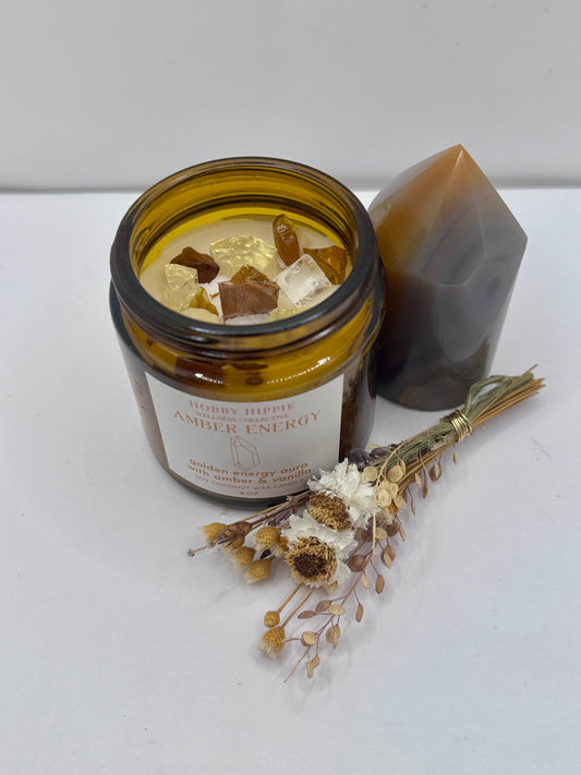 Amber energy candle